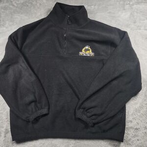 Buffalo Wild Wings Sweatshirt Mens Large Black Fleece Quarter Zip Work Uniform